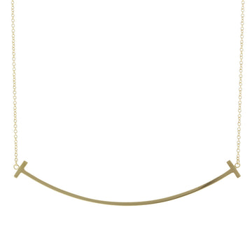 TIFFANY T Smile Necklace K18 Yellow Gold Women's &Co.