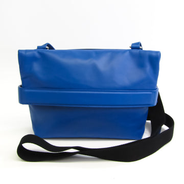 Bottega Veneta Unisex Leather Shoulder Bag Blue