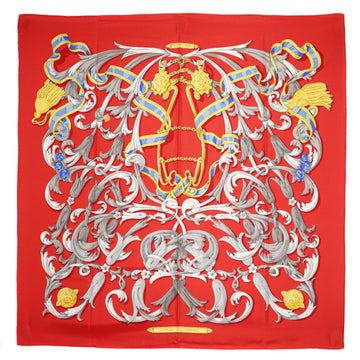HERMES Carre90 Scarf LE MORS A LA CONETABLE Elegance Silk Made in France Red Ladies