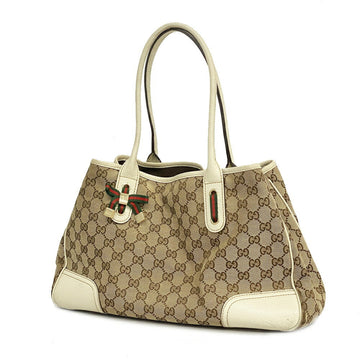 GUCCI Tote Bag GG Canvas Sherry Line 163805 Ivory Beige Champagne Ladies