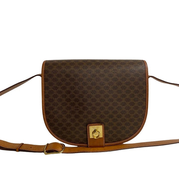 CELINE Vintage Macadam Blason Triomphe Logo Ring Hardware Leather Mini Shoulder Bag Brown 20152