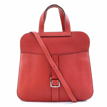 HERMES Handbag Shoulder Bag Alzan 31 Taurillon Clemence Rouge Cazac Unisex