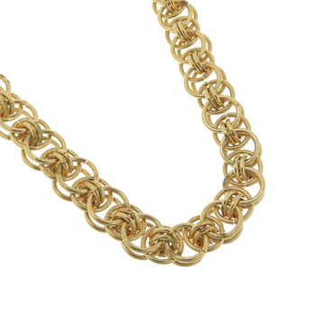 CHANEL mademoiselle logo vintage gold plated ladies necklace