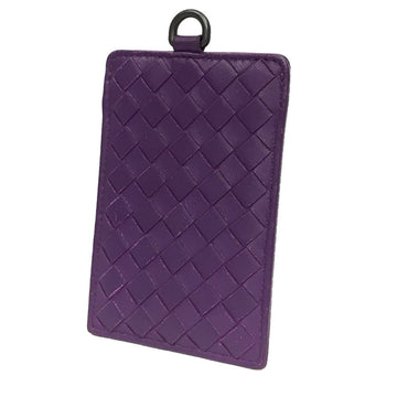 BOTTEGA VENETA Intrecciato Card Case ID Pass 169722 Purple Nappa Leather Bottega Men's Wallet Small