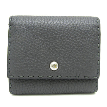 FENDI Selleria 8M0339 Women,Men Leather Wallet [bi-fold] Dark Gray