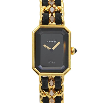 Chanel Premiere M size H0001 Vintage ladies watch black dial gold quartz