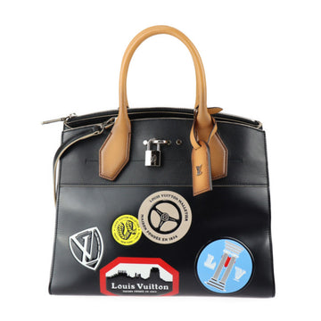 LOUIS VUITTON City Steamer MM World Tour Collection Handbag M43080 Leather Black Multicolor Silver Hardware 2WAY Shoulder Bag Vuitton