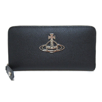 VIVIENNE WESTWOOD Round long wallet Black leather 5105002411020N405