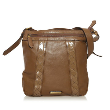 Burberry Nova Check Shoulder Bag Brown Leather Ladies BURBERRY