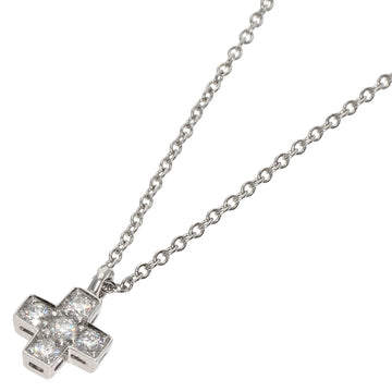 TIFFANY Crucy Foam Cross Diamond Necklace Platinum PT950 Women's &Co.