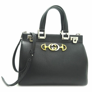 Gucci Zumi Small Women's Handbag 569712 Grain Leather Black