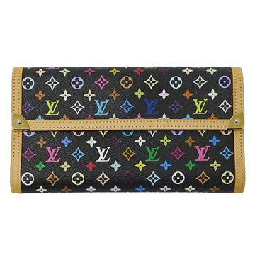 LOUIS VUITTON Wallet Monogram Multicolor Ladies Brand Long Porte Tresor International Noir M92658 Black