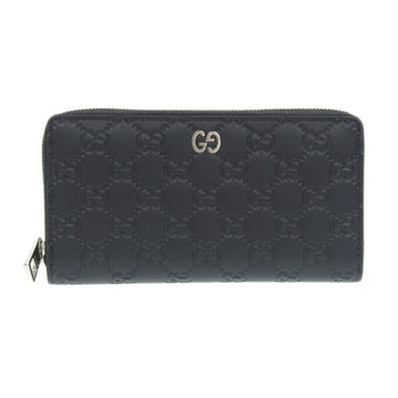 Gucci sima leather zip around long wallet black