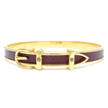 HERMES Jumping Bangle Brown x Gold GP Plated 290070