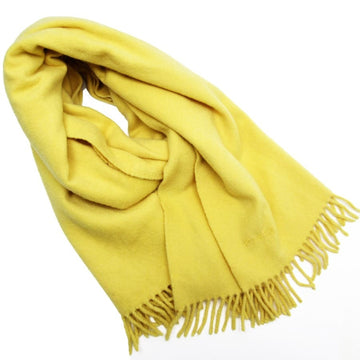 HERMES shawl muffler yellow system 100% cashmere
