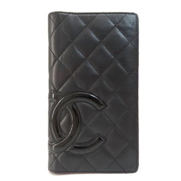 CHANEL Cambon Line Long Wallet Leather Women's