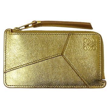 LOEWE Wallet Women's Men's Fragment Case Coin Puzzle Leather Gold Purse