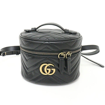 Gucci GG Marmont Mini Backpack 598594 Black Quilted Leather Double G Vanity