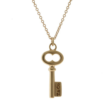 TIFFANY&Co. Oval Key Necklace 18K K18 Pink Gold Women's