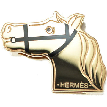 HERMES scarf muffler ring holder  twilly quadriage horse black gold