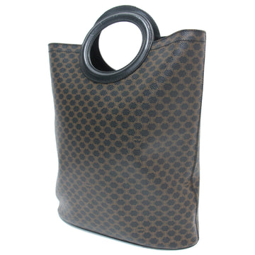 CELINE bag tote black brown macadam circle logo PVC leather vintage old handbag