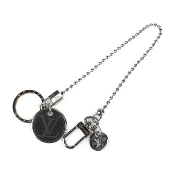 LOUIS VUITTON Portocle Chenne Monogram ID Eclipse Keychain M63629 Metal Black Key Chain Ring