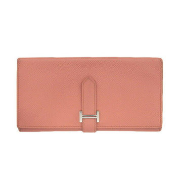 Hermes Vaux Epson Bear Souffle Bifold Long Wallet Pink