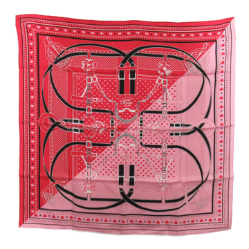 HERMES kalecro valentine scarf Pink silk