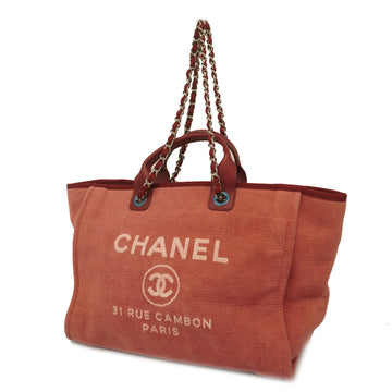 Used] CHANEL Coco Mark CC Marshmallow Tote Bag Handbag Canvas