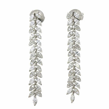 TIFFANY&CO. Victoria Vine Drop Diamond Earrings Pt Platinum Pierced