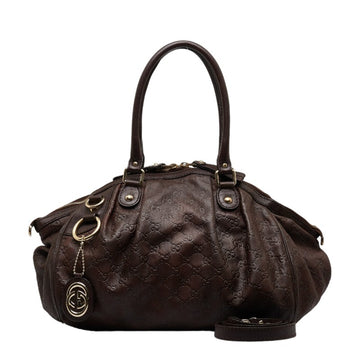 GUCCIsima Sookie Handbag Shoulder Bag 2WAY 223974 Brown Leather Ladies