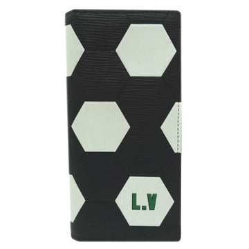 Louis Vuitton Brazza Wallet 18 Years FIFA World Cup Men's Bi-Fold Wallet M63294 Epi Leather Black White