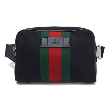 Gucci sherry line canvas belt bag black red green