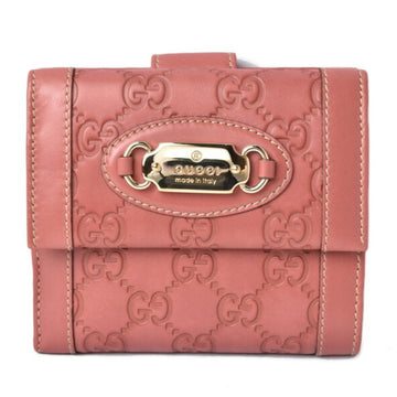 GUCCI wallet  double folding sima GG dark pink