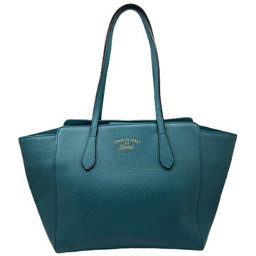 GUCCI Swing 354408 Tote Bag Handbag Leather Blue Green Shoulder Women Men Unisex