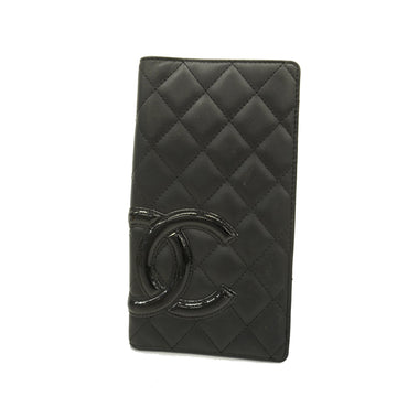 CHANELAuth  Cambon Planner Cover Black silver metal fittings