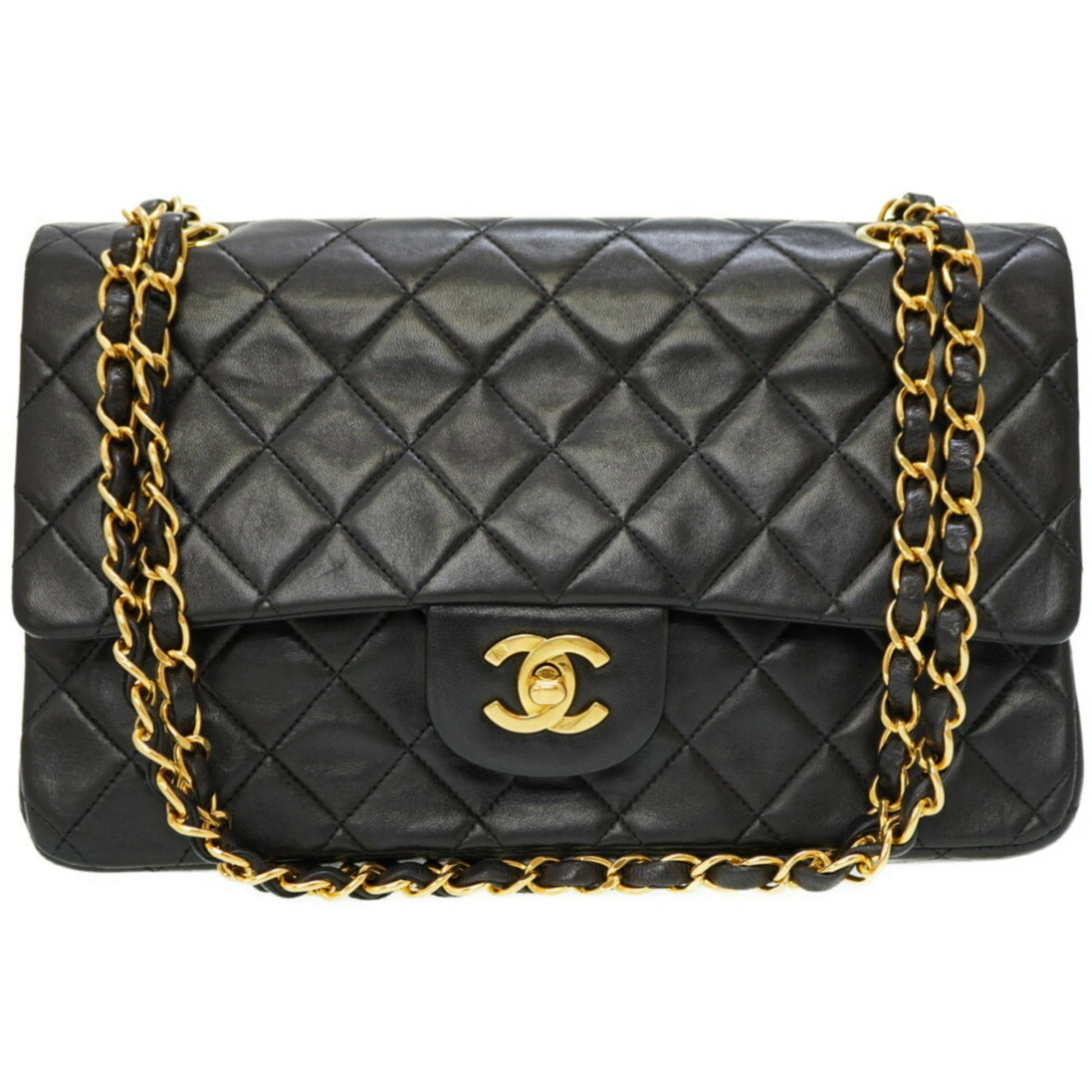 CHANEL Matelasse 25 Chain Shoulder Women's Bag AO1112 Caviar Skin Blac