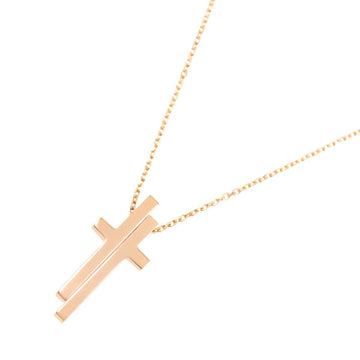 GUCCI Separate Cross Necklace 50cm K18 PG Pink Gold 750