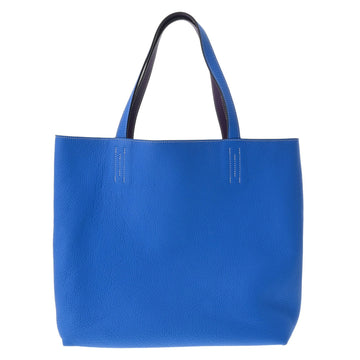 Hermes Double Sense 45 Reversible Blue Hydra/Ultra Violet  P Engraved (around 2012) Ladies' Taurillon Clemence Tote Bag