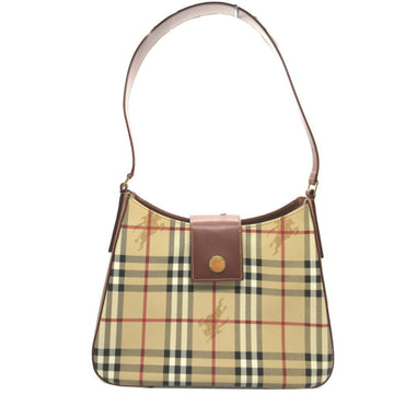 BURBERRY Leather PVC Beige Brown Tote Bag 0153
