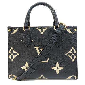 LOUIS VUITTON M45659 On the Go PM Black Beige Handbag Empreinte/Bicolor Monogram Ladies