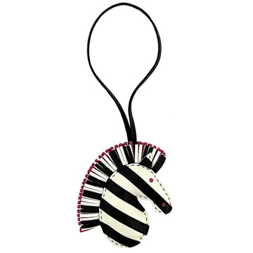 HERMES Charm Gigi Savannah Black Cle Leather Anumiro Z Engraved  Zebra Strap Women's Animal