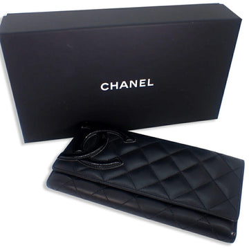CHANEL cambon line here mark long wallet