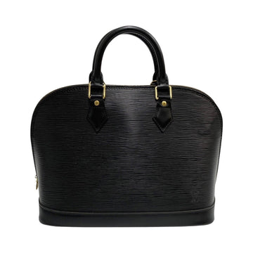 LOUIS VUITTON Alma Epi Leather Genuine Handbag Mini Boston Bag Black Noir 46794