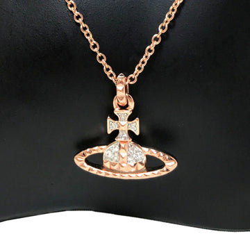 VIVIENNE WESTWOOD necklace orb pendant pink gold rhinestone ladies