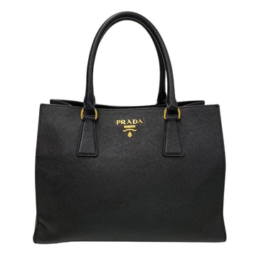 PRADA metal fittings Saffiano leather handbag tote bag black 20163