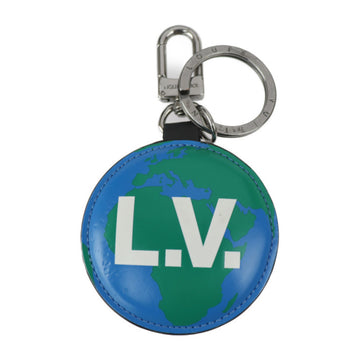 LOUIS VUITTON Louis Vuitton Portocre LV paint key holder MP3384 monogram  canvas leather brown white green silver metal fittings ring bag charm