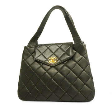 CHANELAuth  Matelasse Lambskin Women's Leather Handbag Black