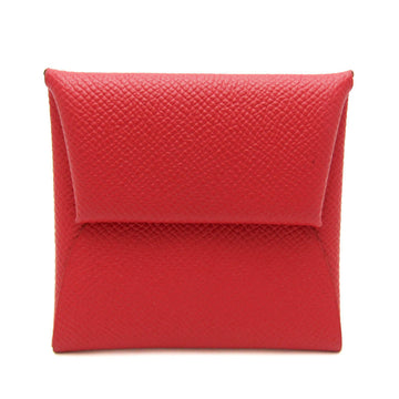 HERMES Bastia Epsom Leather Coin Purse/coin Case Red Color