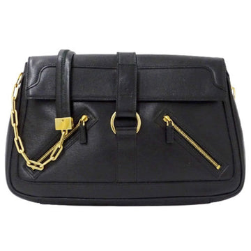 Gucci bag ladies shoulder leather 001/4105 black pochette